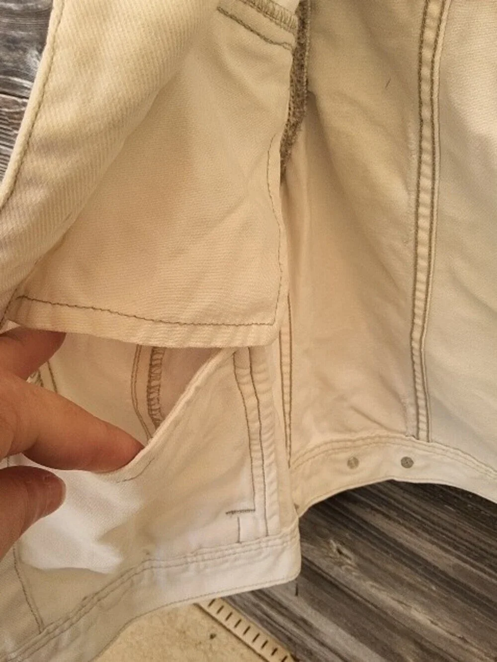 Free People White Hooded Jean Jacket Size XS